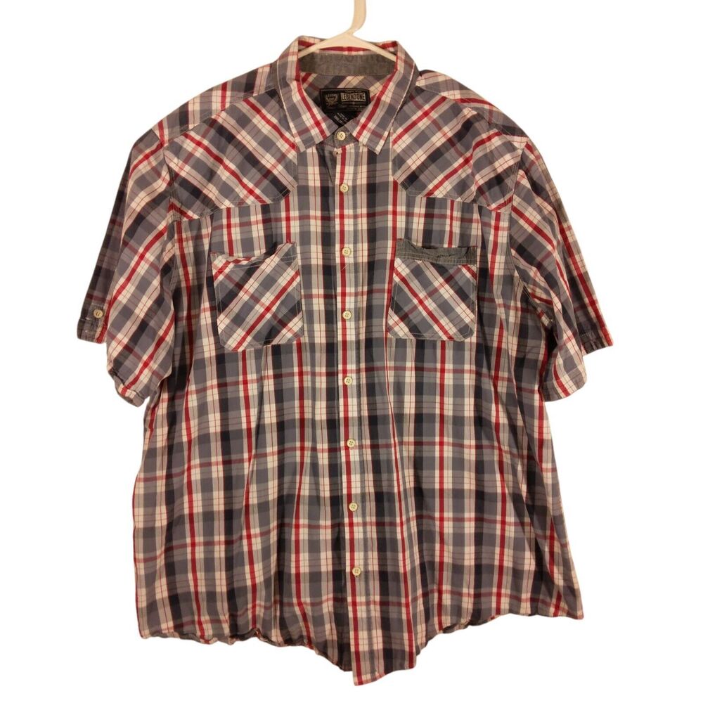 Legend One shirt mens 3XL XXXL plaid multicolor short sleeve button cotton